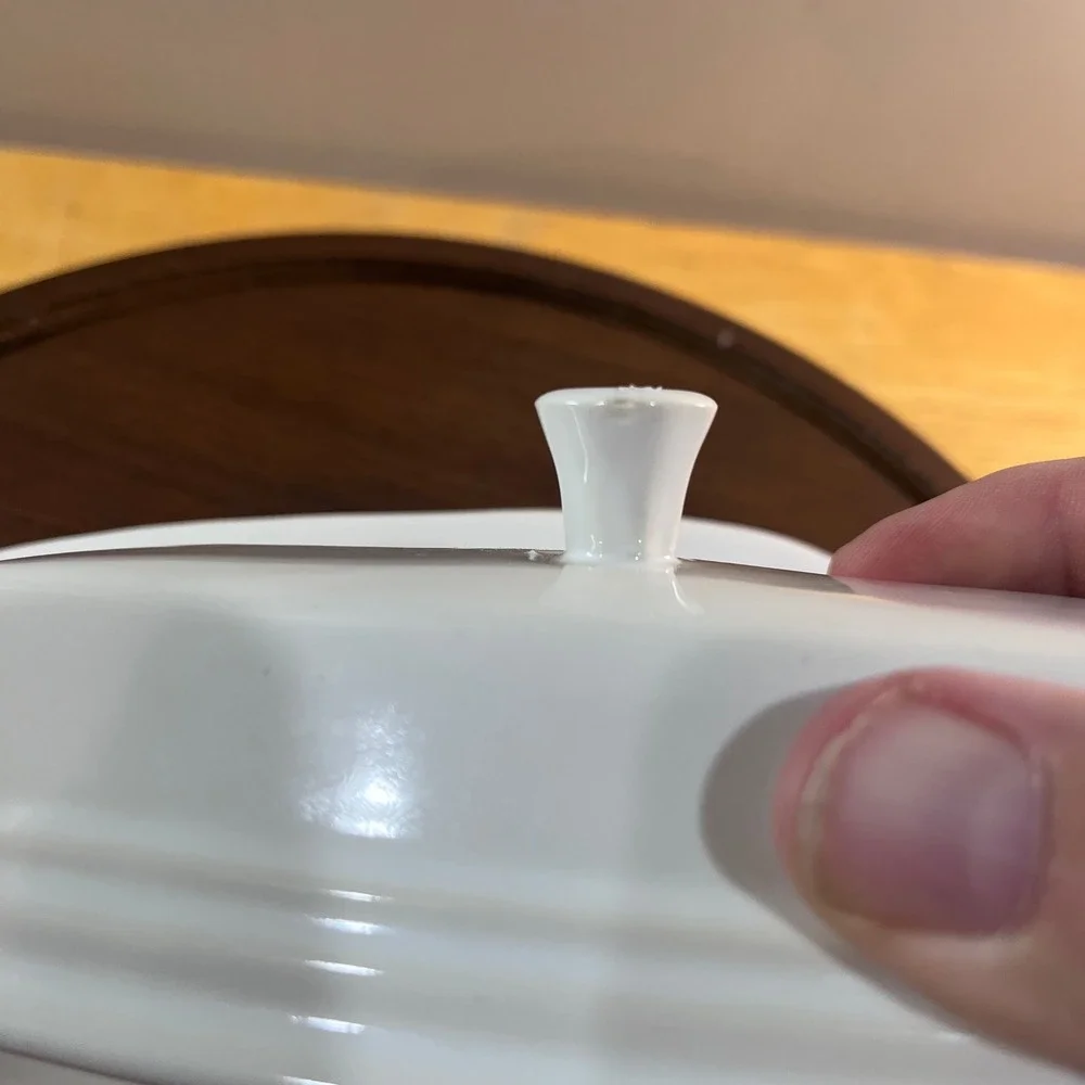 Vtg Fiesta White Small Butter Dish Homer Laughlin HLC Ceramic Art Deco